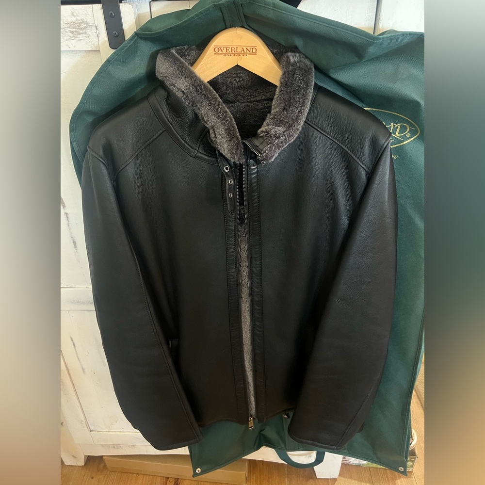 Overland Leather Jacket with Sheepskin Lining 42